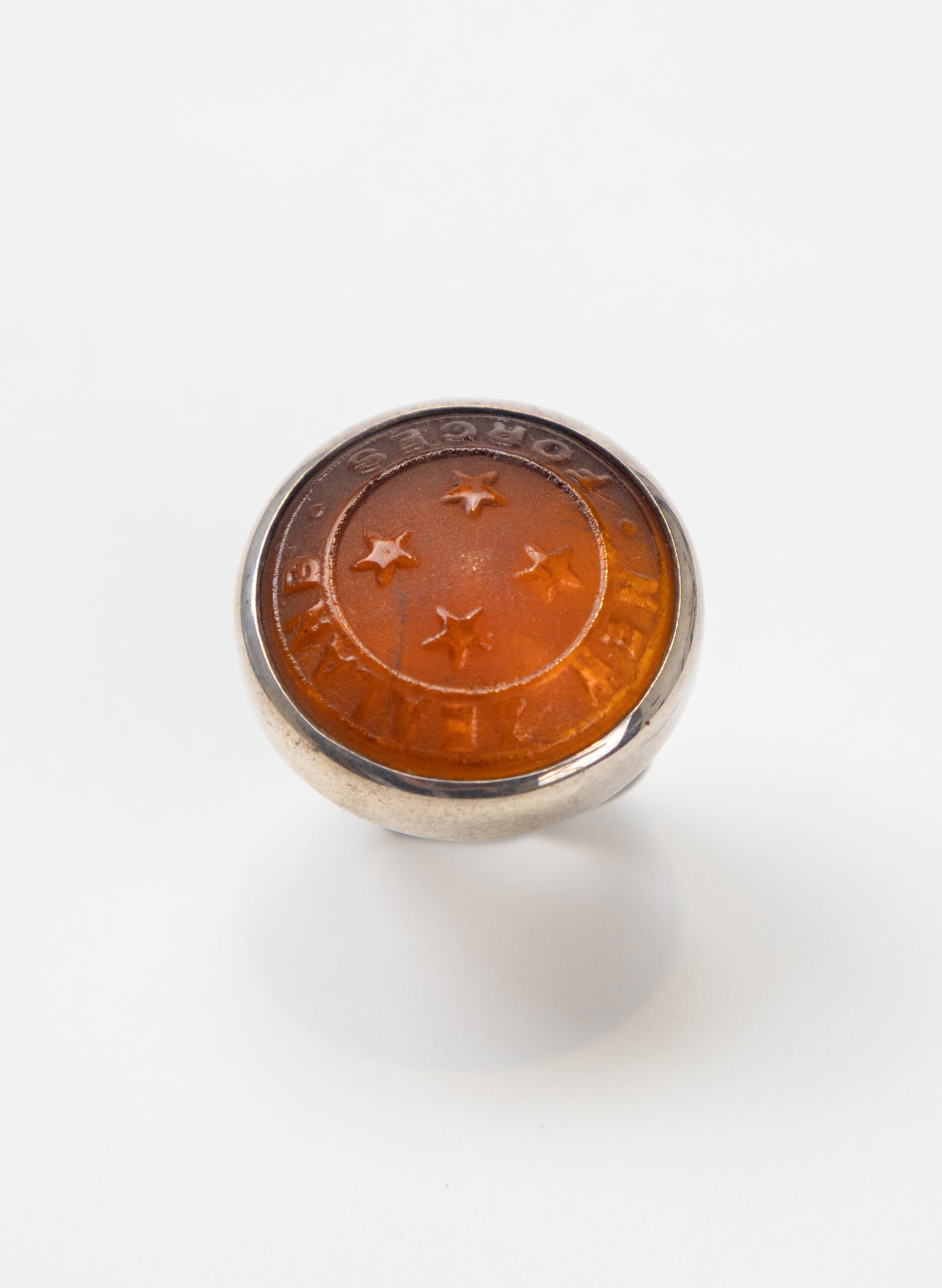 NZ Forces Signet Ring -  Glass &amp; Sterling Silver Ring