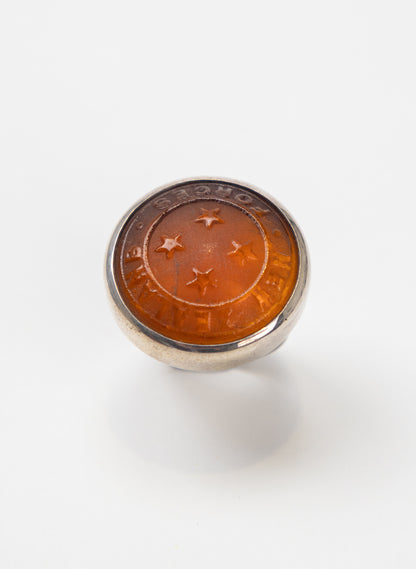 NZ Forces Signet Ring -  Glass &amp; Sterling Silver Ring