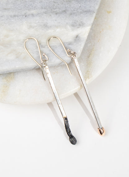 Burnt &amp; Live Matches Earrings