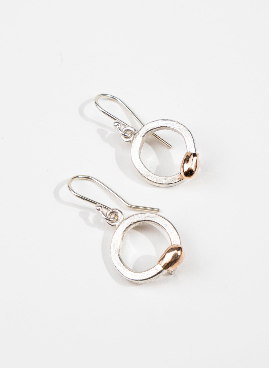 Curled Live Match Earrings - Sterling Silver & Rose Gold