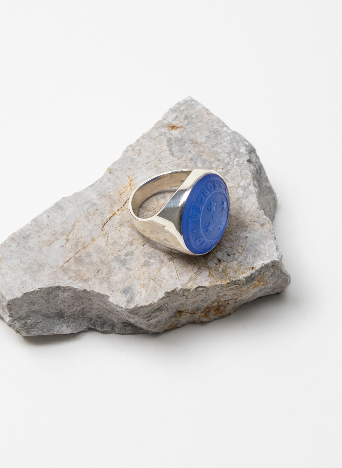 NZ Forces Signet Ring - Glass &amp; Sterling Silver Ring