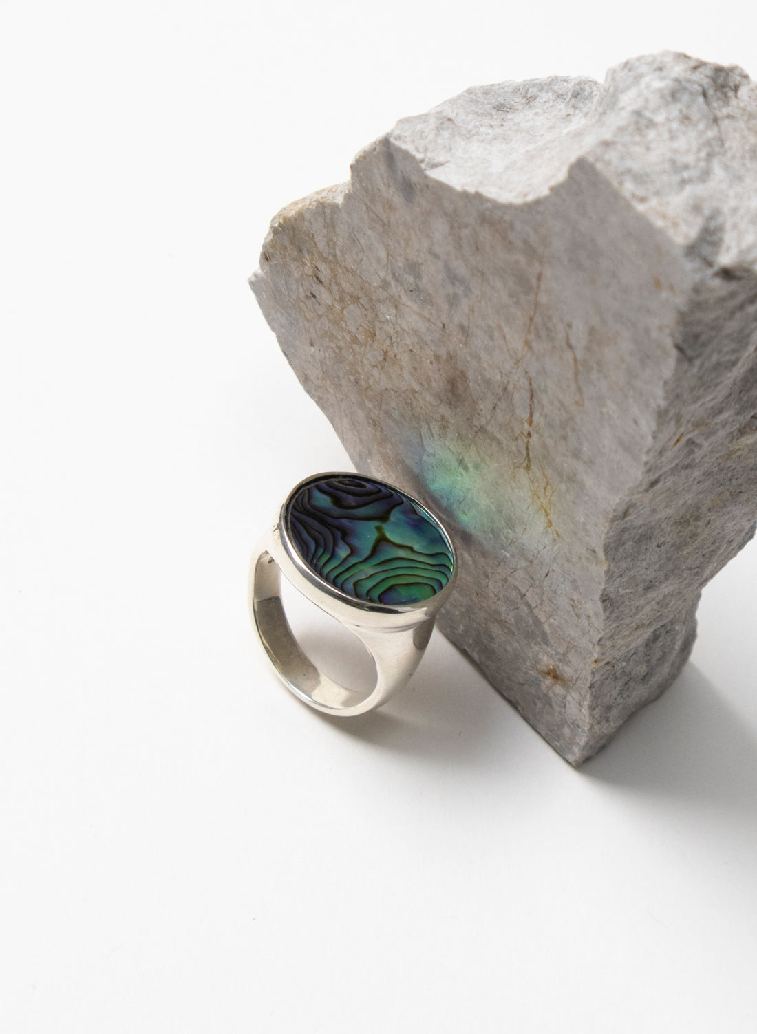 Iridescent Paua Ring Medium