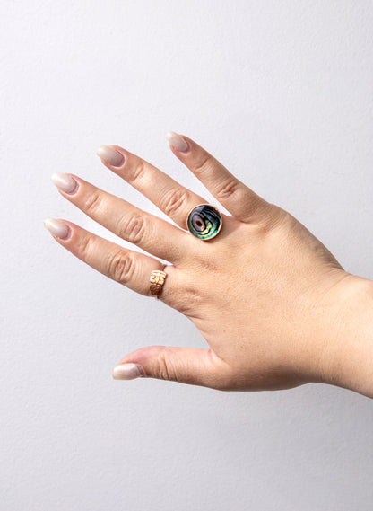 Iridescent Paua Ring
