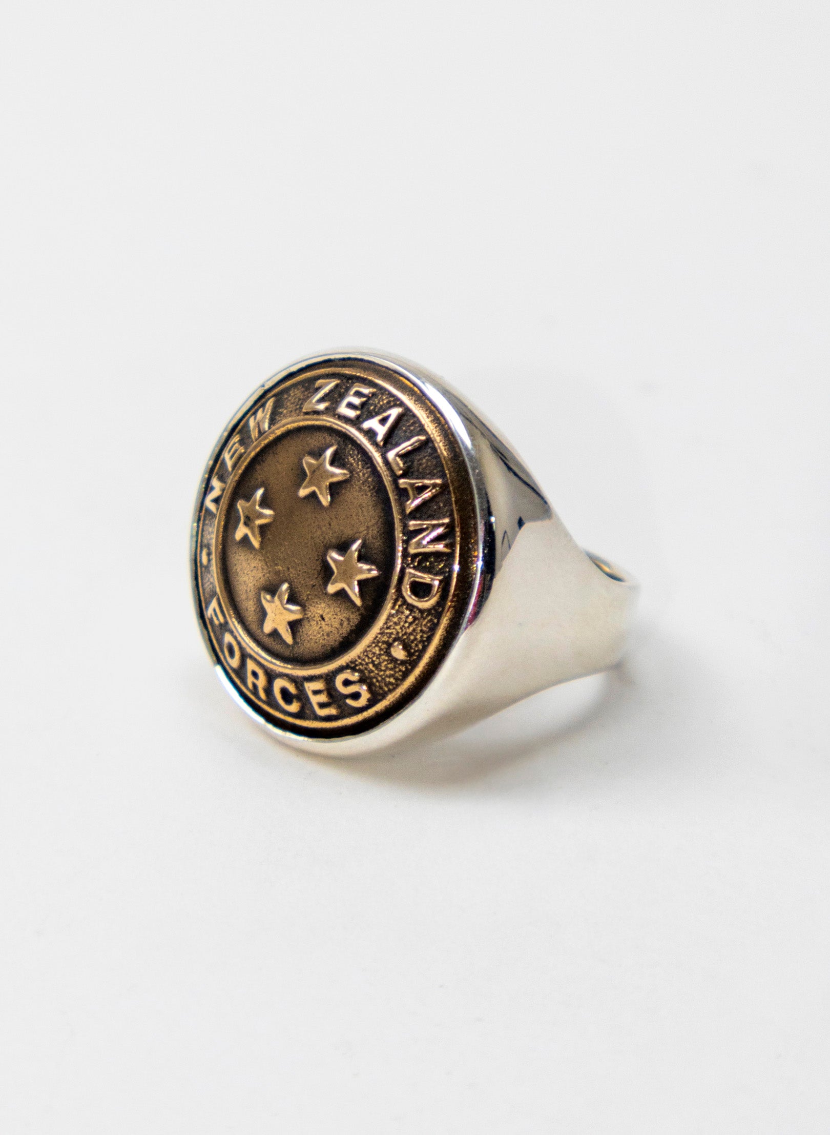NZ Forces Signet Ring - Bronze &amp; Sterling Silver Ring
