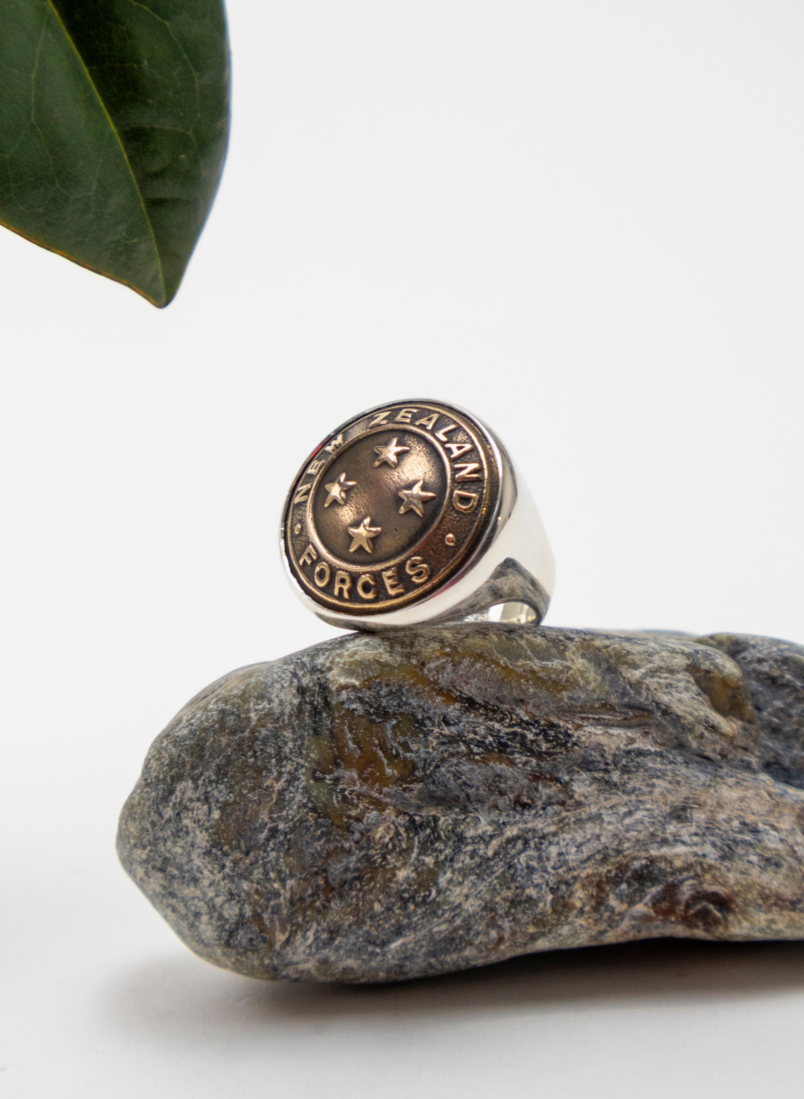 NZ Forces Signet Ring - Bronze &amp; Sterling Silver Ring