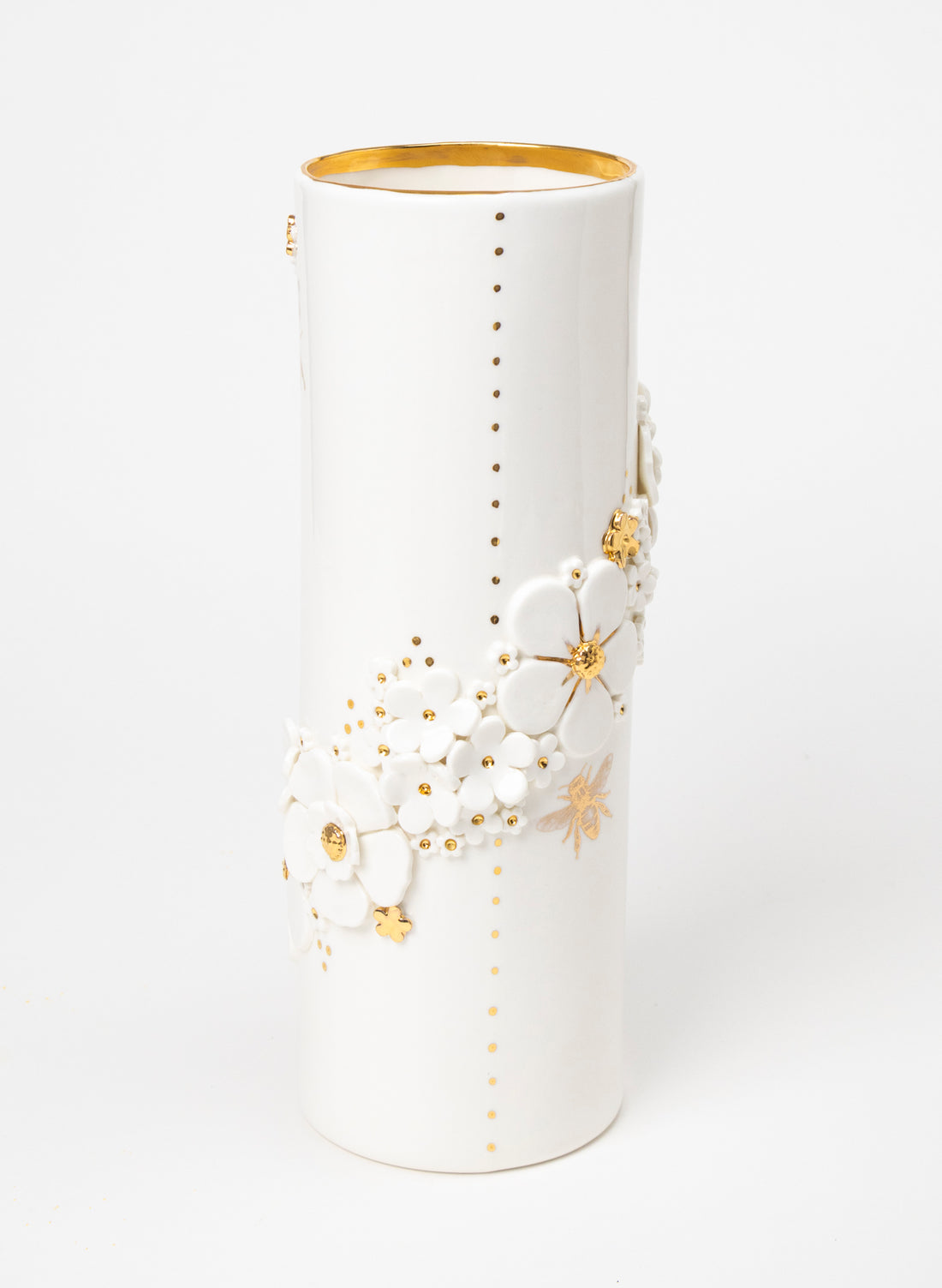 XXL Tall - White with Golden Flowers