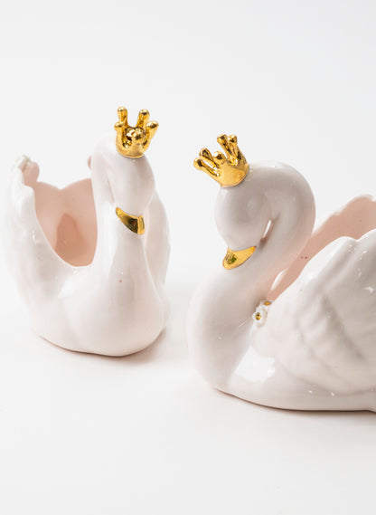 Pink Swan with Golden Crown
