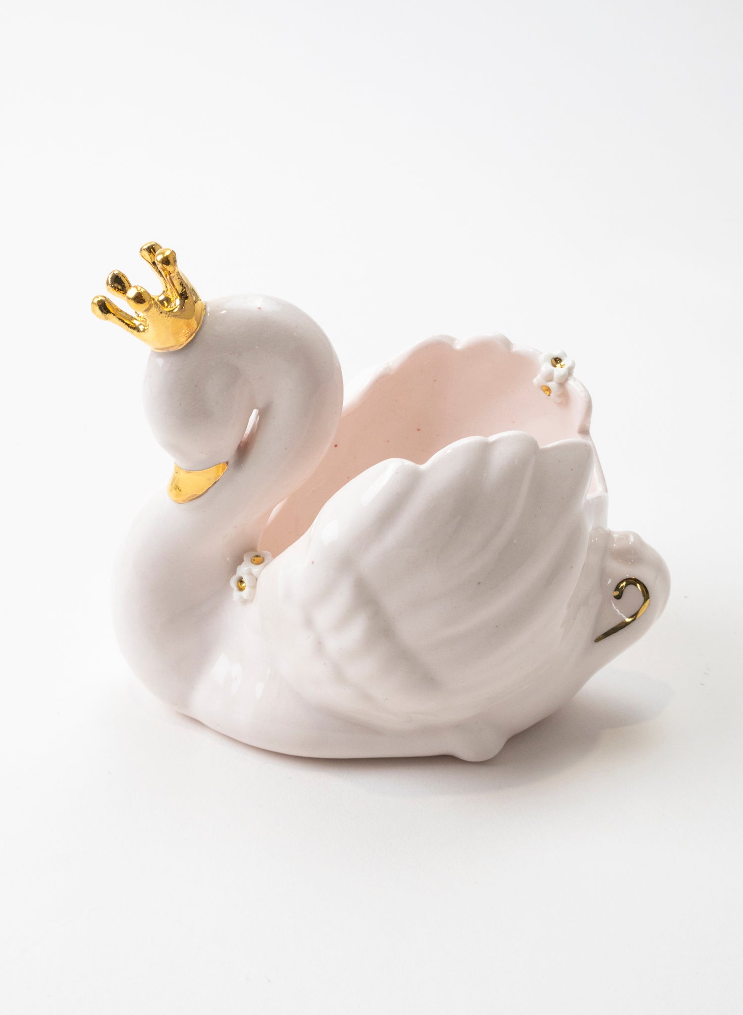 Pink Swan with Golden Crown