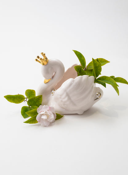 Pink Swan with Golden Crown
