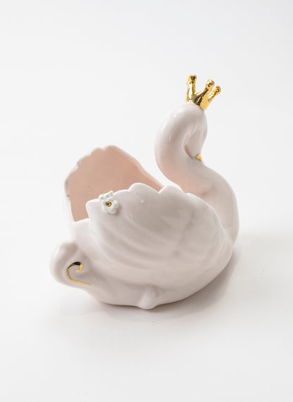 Pink Swan with Golden Crown