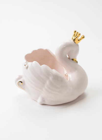 Pink Swan with Golden Crown