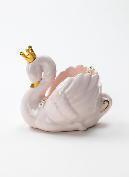 Light Pink Swan with Golden Crown