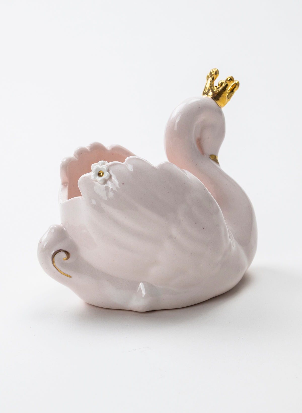 Light Pink Swan with Golden Crown