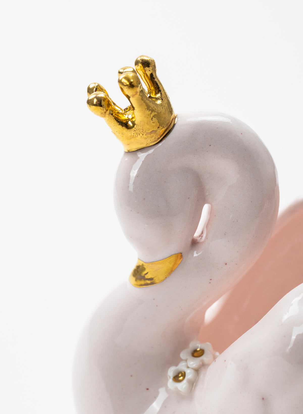 Light Pink Swan with Golden Crown