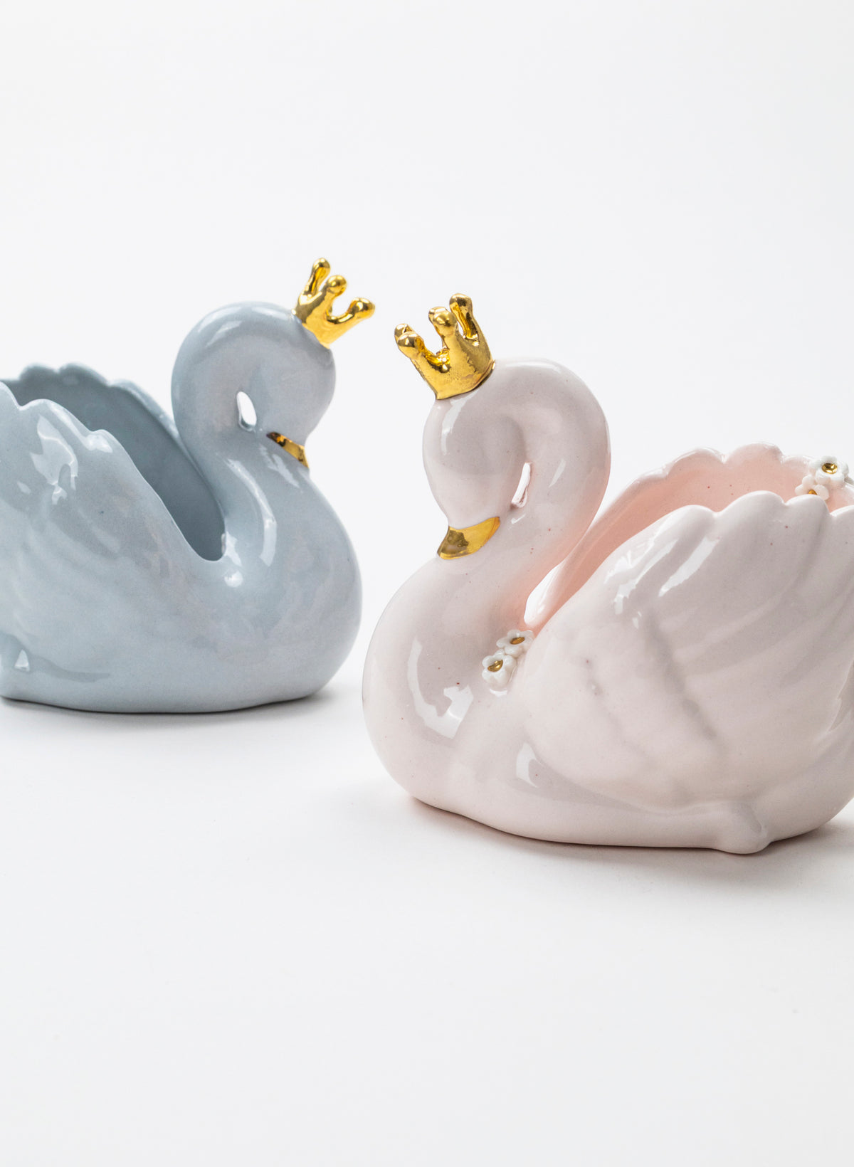 Light Pink Swan with Golden Crown