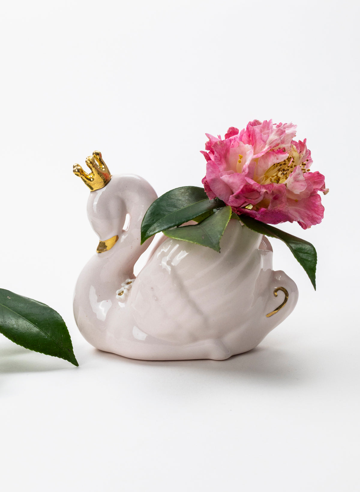 Light Pink Swan with Golden Crown