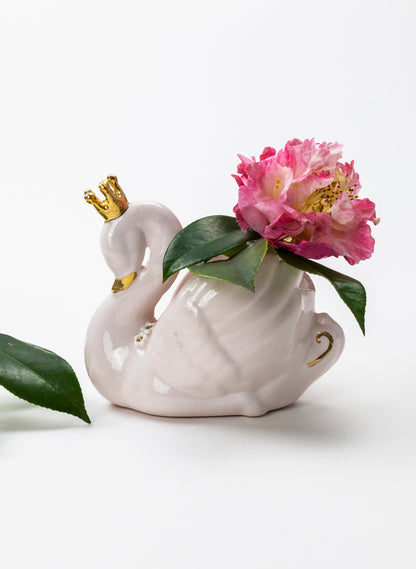 Light Pink Swan with Golden Crown