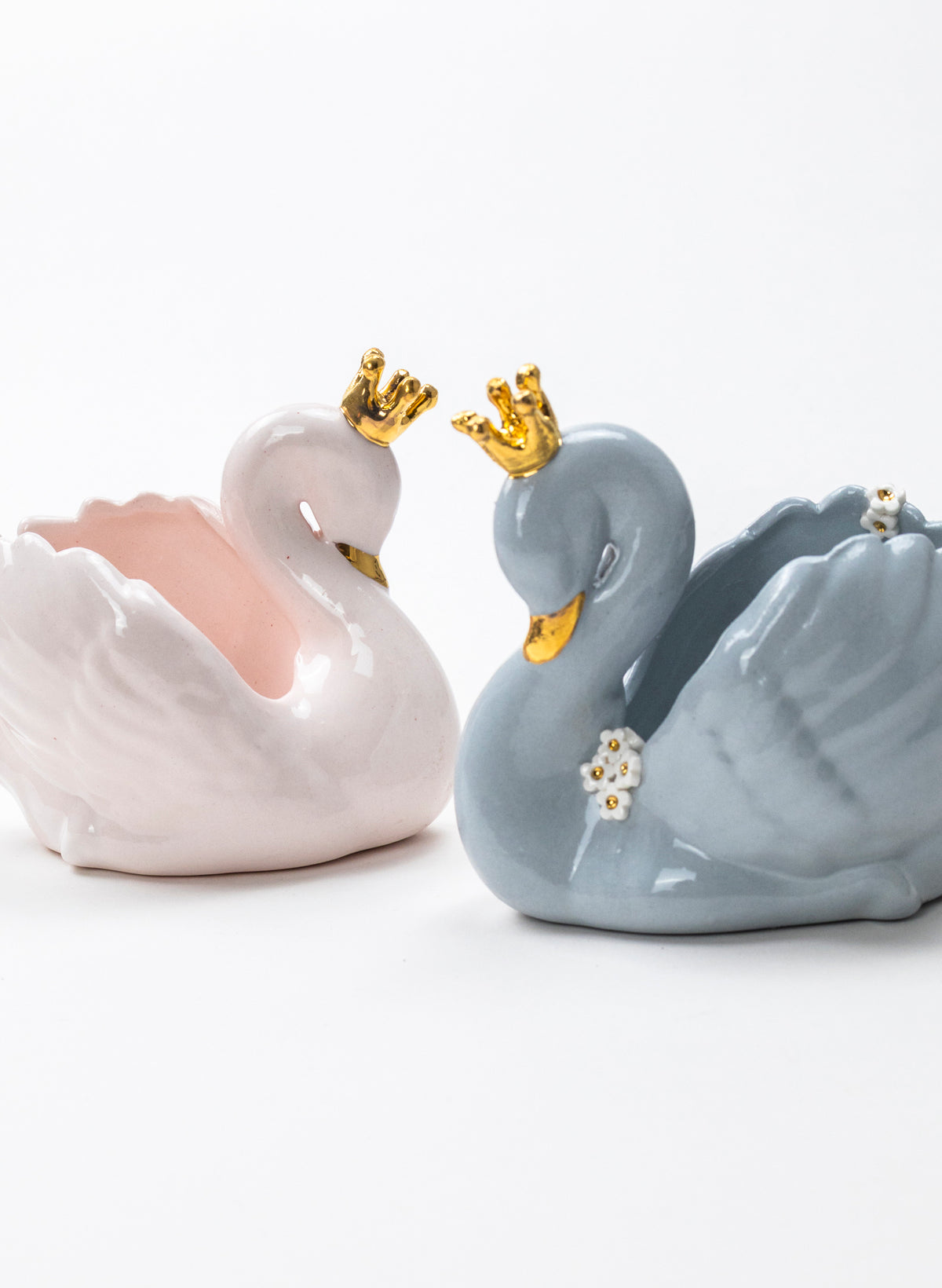 Light Pink Swan with Golden Crown