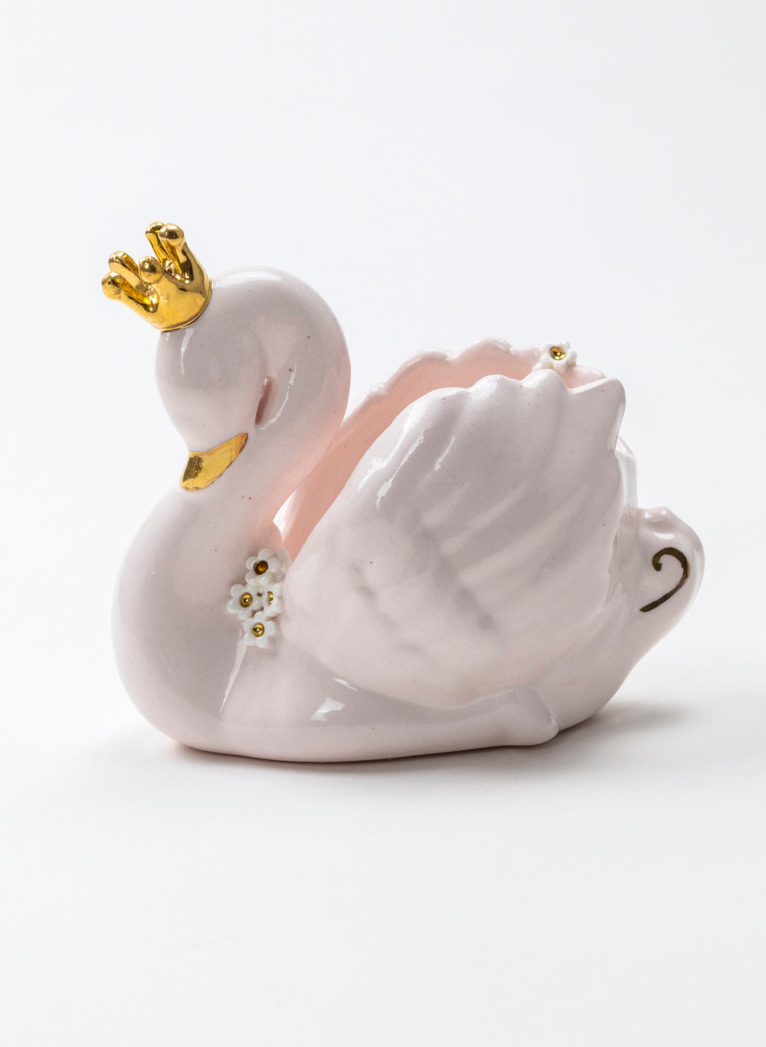 Light Pink Swan with Golden Crown