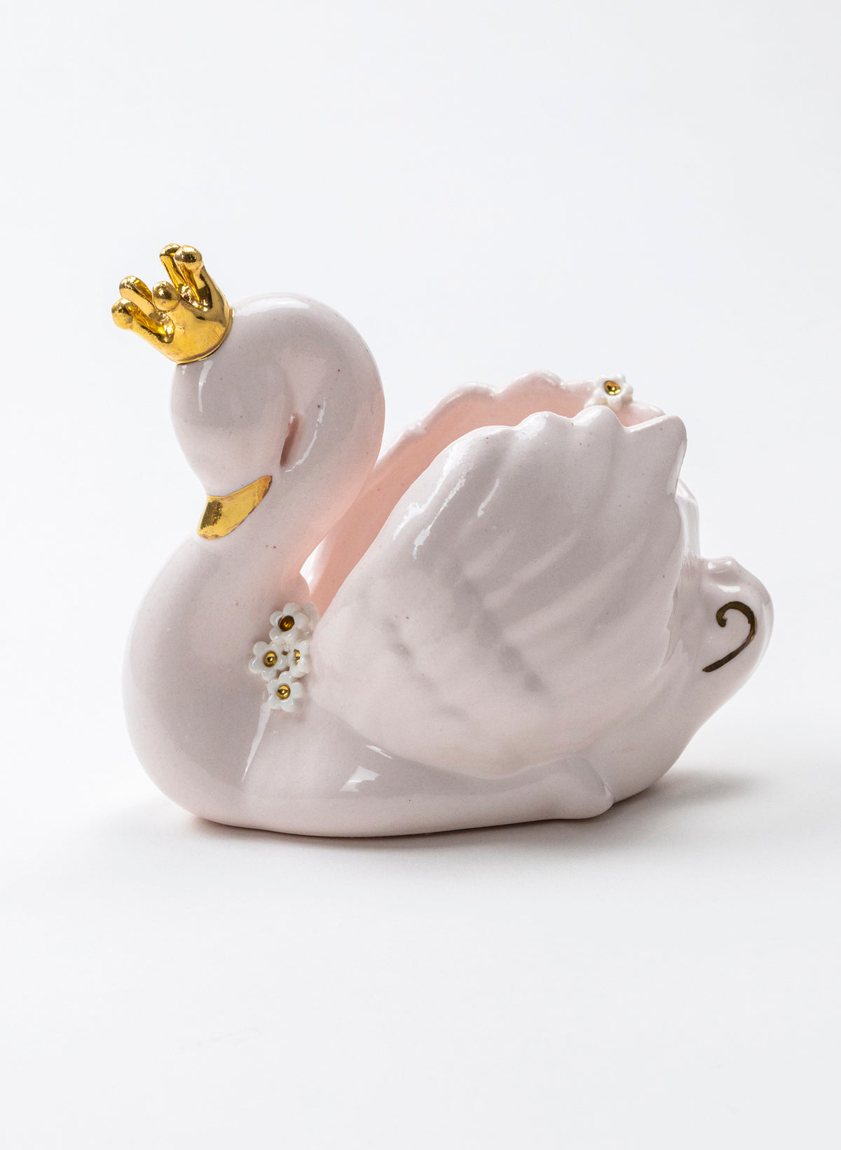 Light Pink Swan with Golden Crown