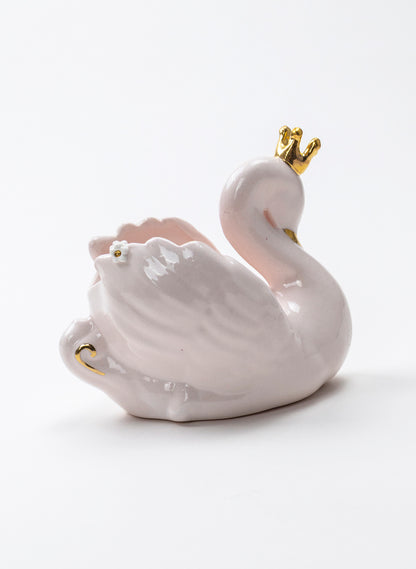 Light Pink Swan with Golden Crown