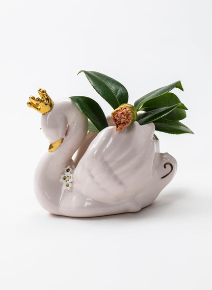 Light Pink Swan with Golden Crown