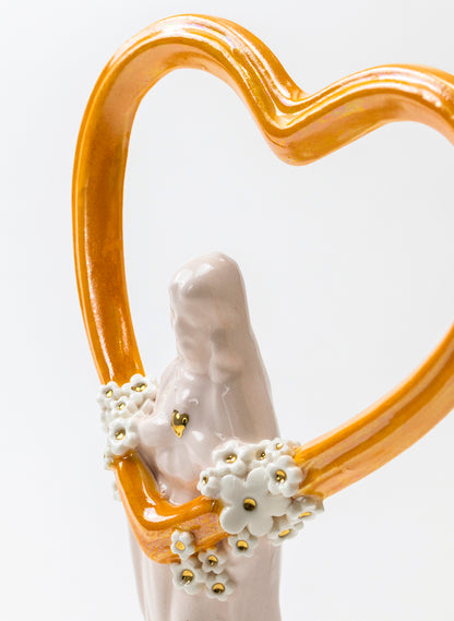 Jesus with a Huge Orange Heart
