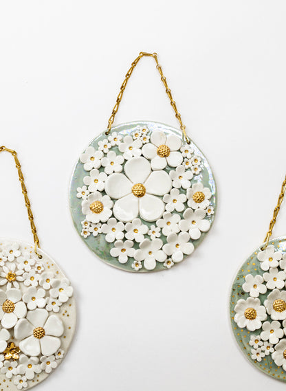 Floral Wall Plate on Chain