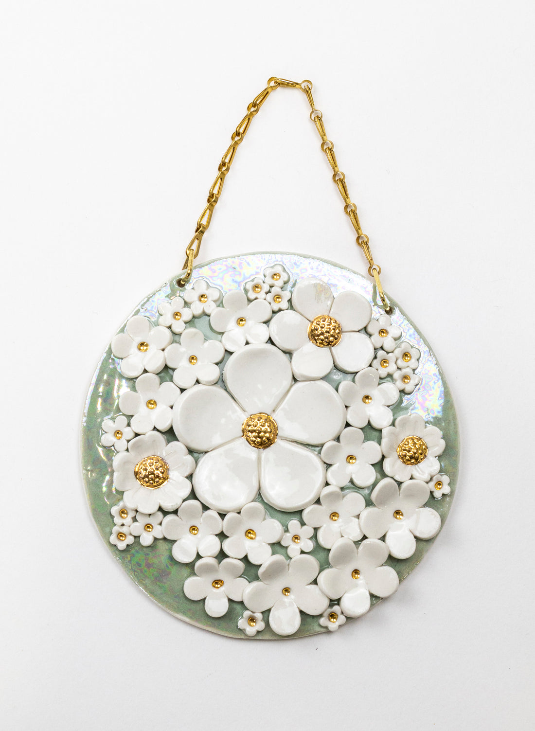 Floral Wall Plate on Chain