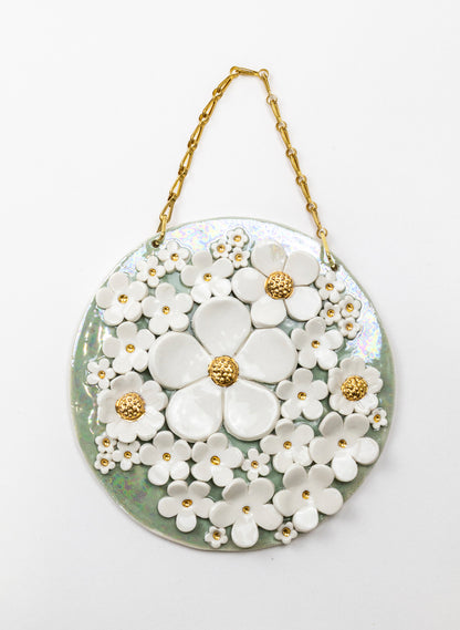 Floral Wall Plate on Chain