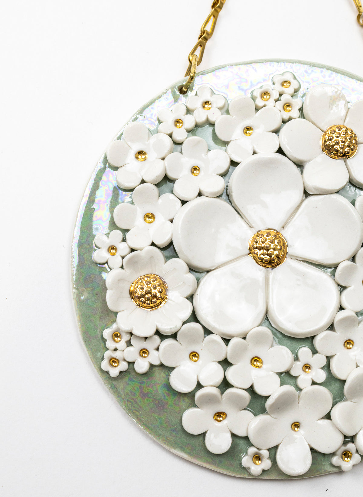 Floral Wall Plate on Chain