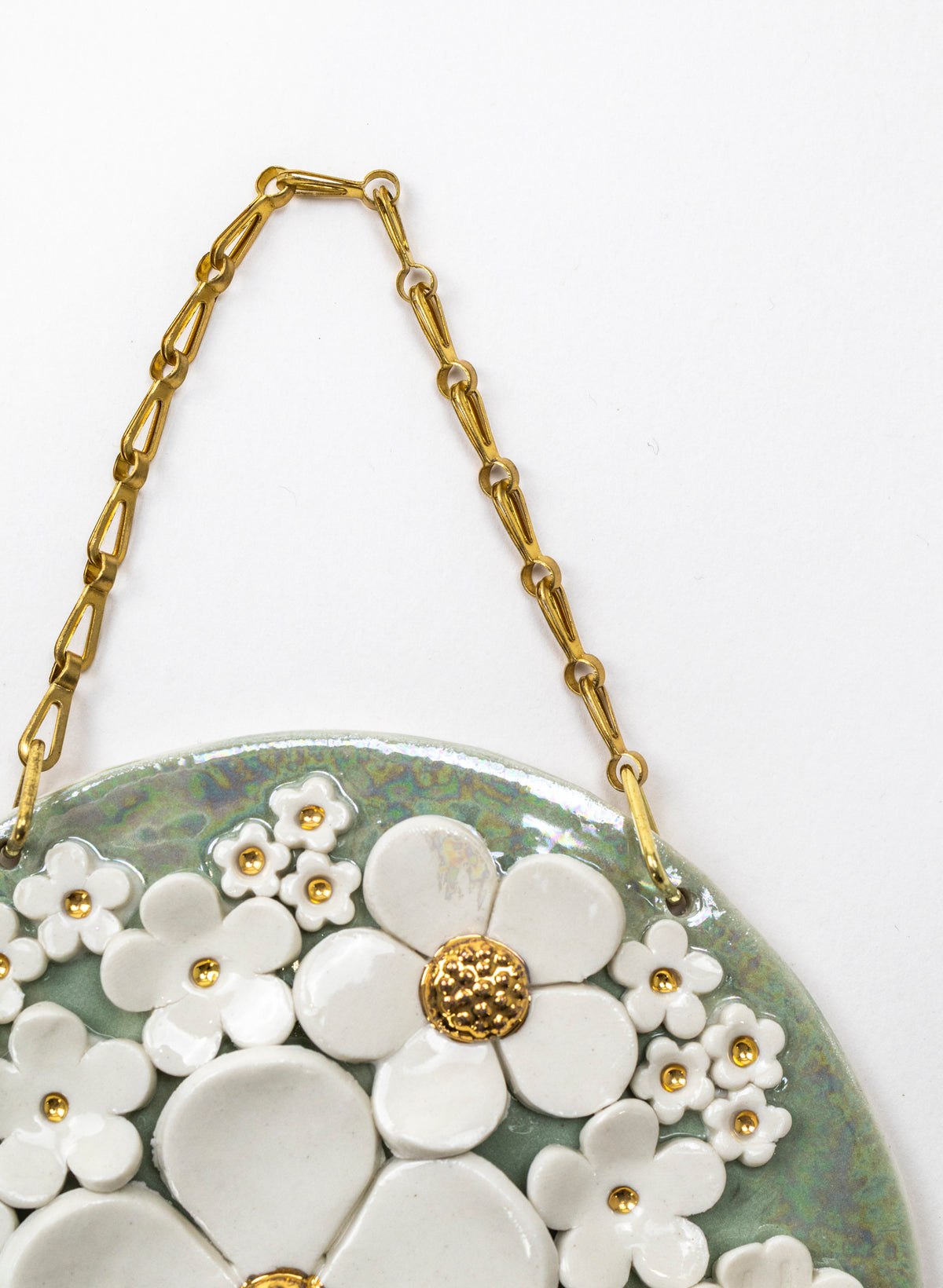 Floral Wall Plate on Chain