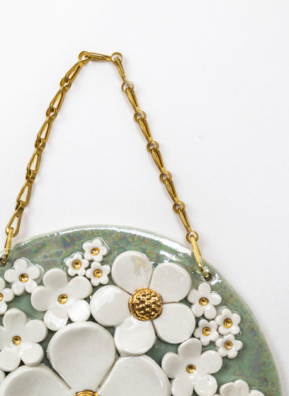 Floral Wall Plate on Chain