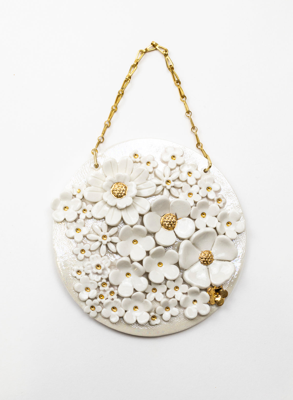 Floral Wall Plate on Chain