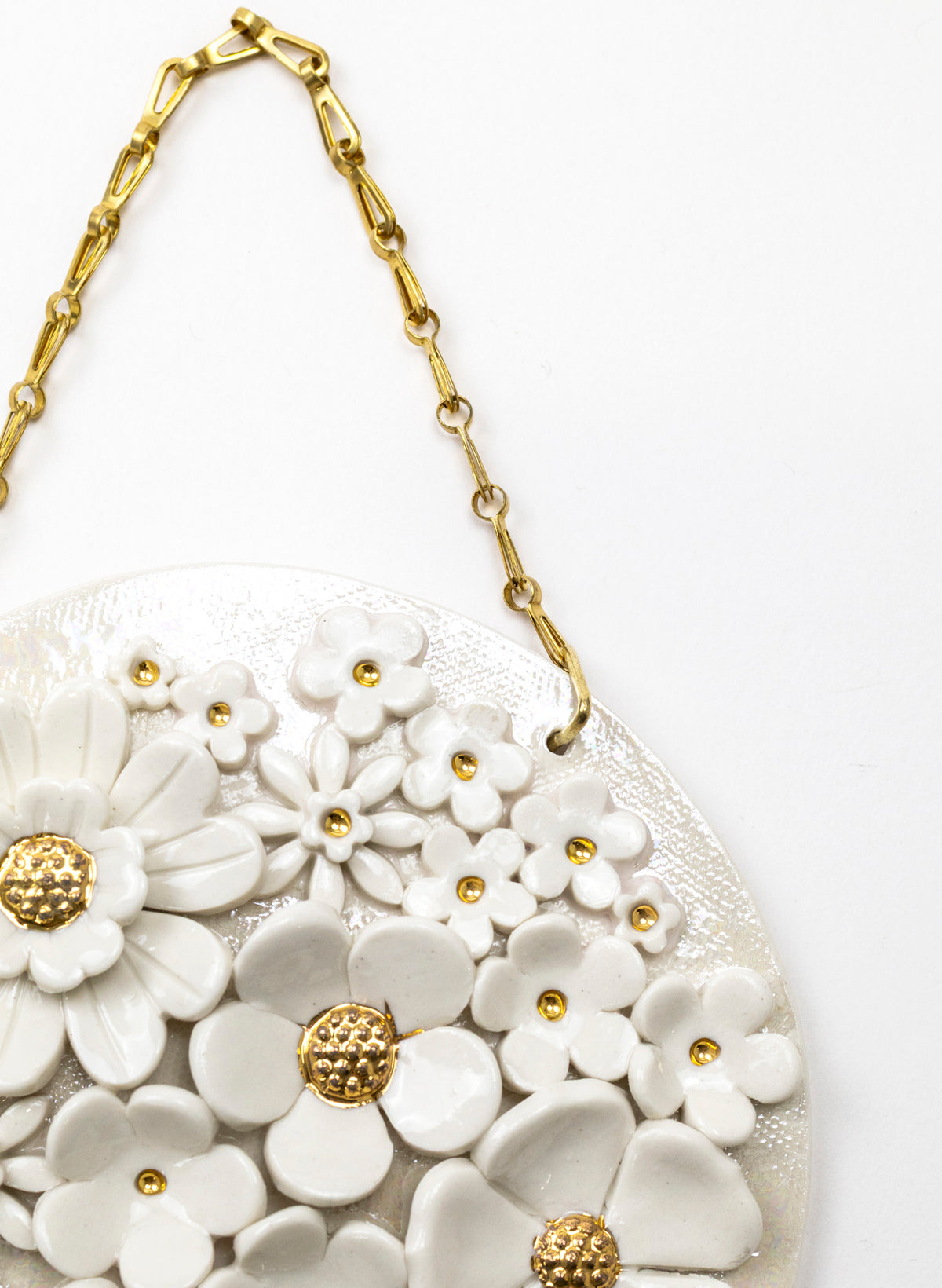Floral Wall Plate on Chain