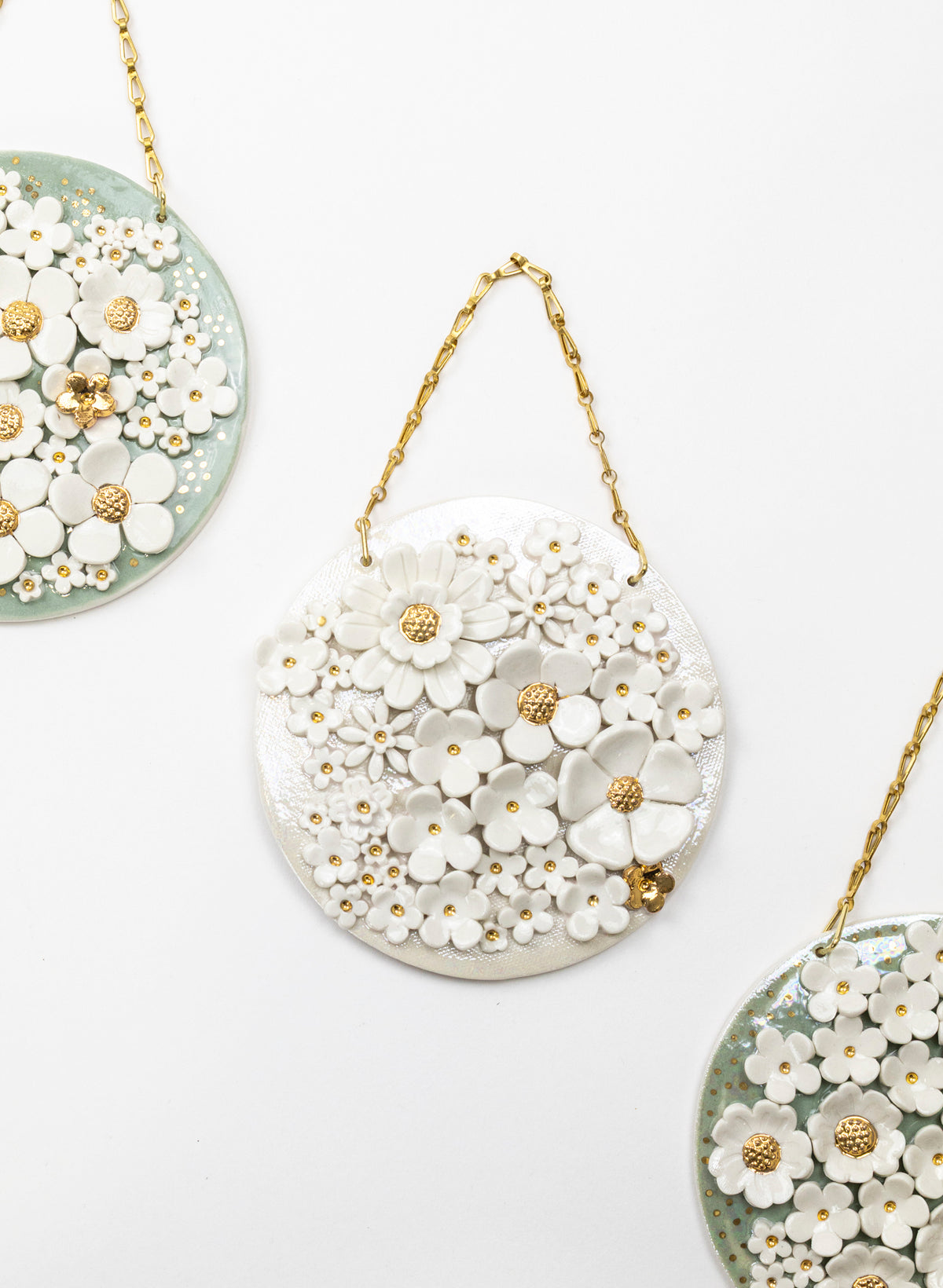 Floral Wall Plate on Chain
