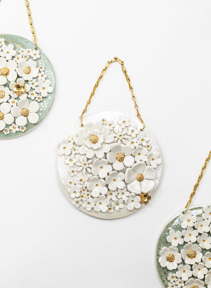 Floral Wall Plate on Chain
