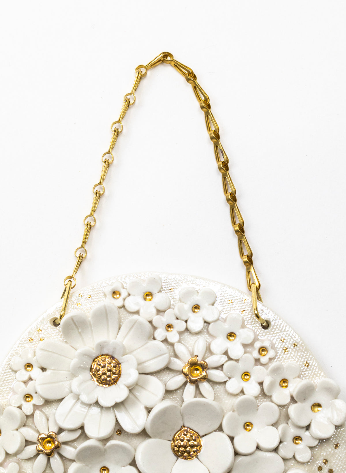 Floral Wall Plate on Chain