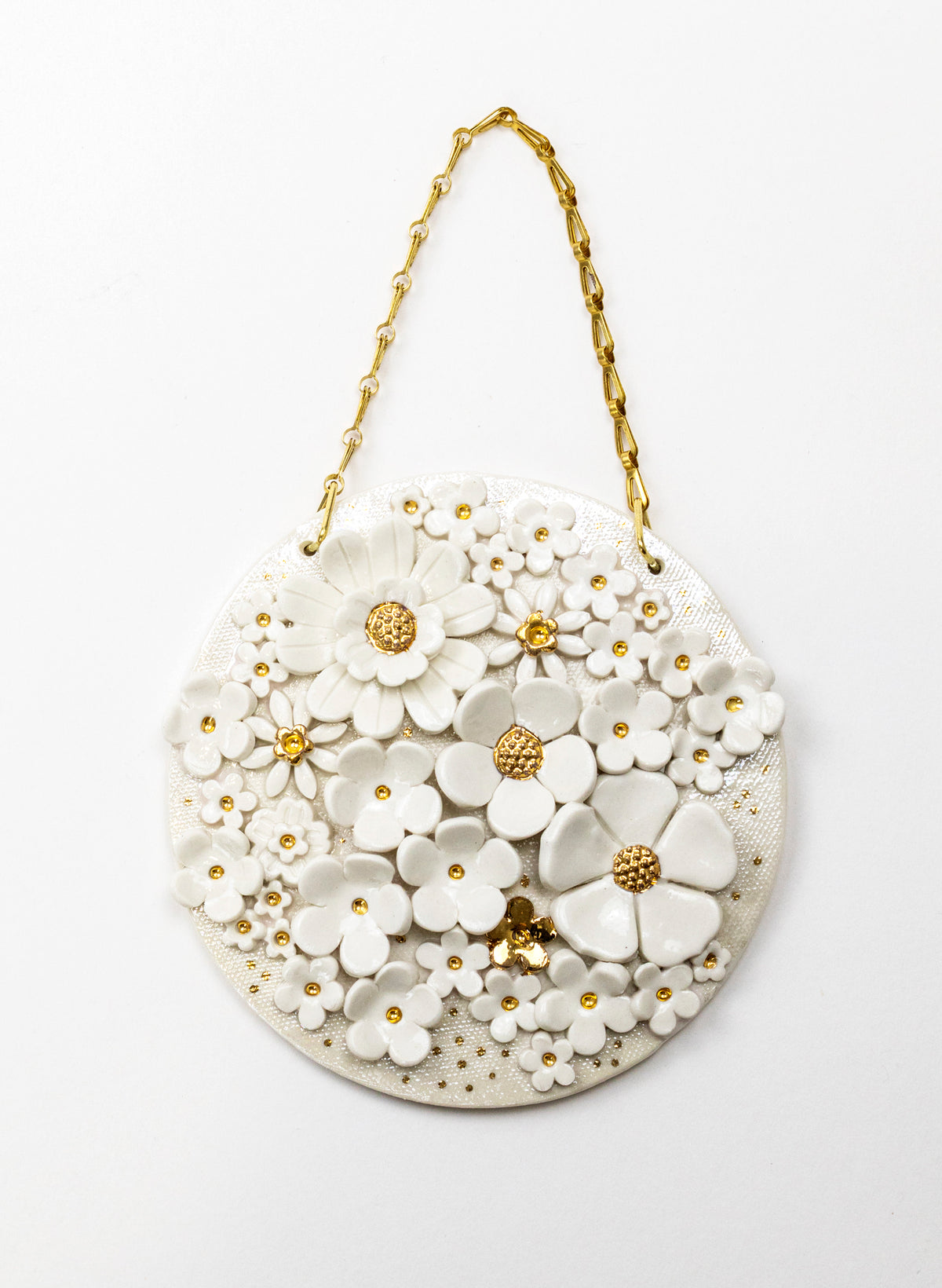 Floral Wall Plate on Chain