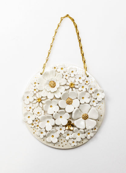 Floral Wall Plate on Chain