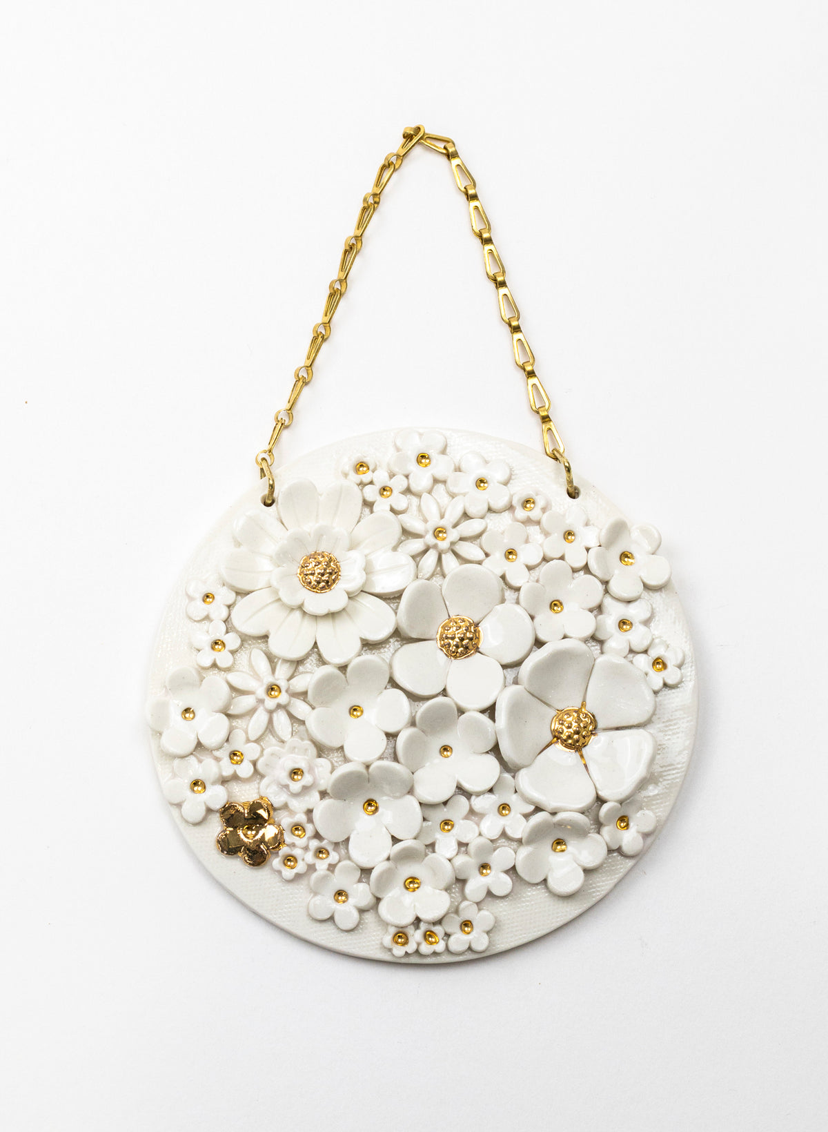 Floral Wall Plate on Chain