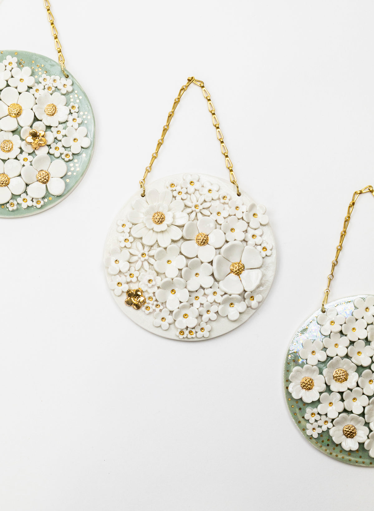 Floral Wall Plate on Chain
