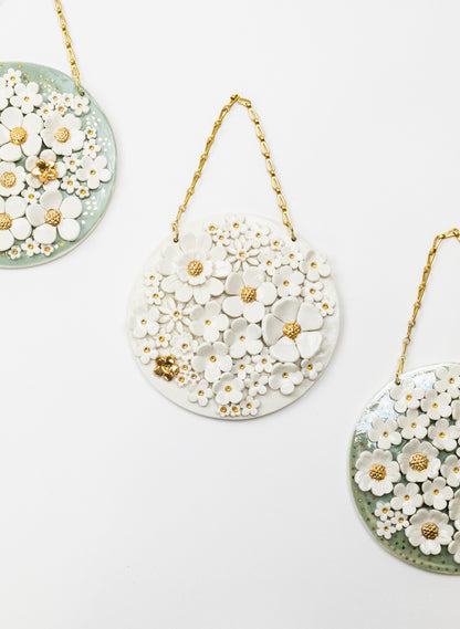 Floral Wall Plate on Chain
