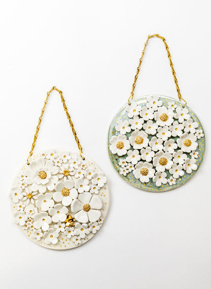 Floral Wall Plate on Chain