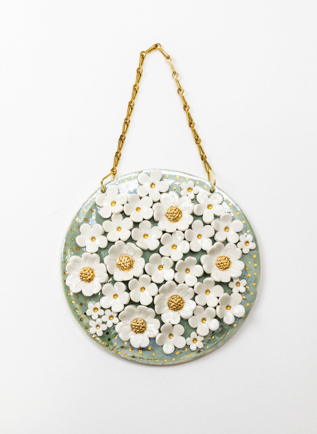 Floral Wall Plate on Chain