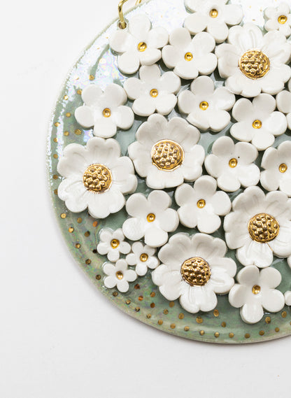 Floral Wall Plate on Chain
