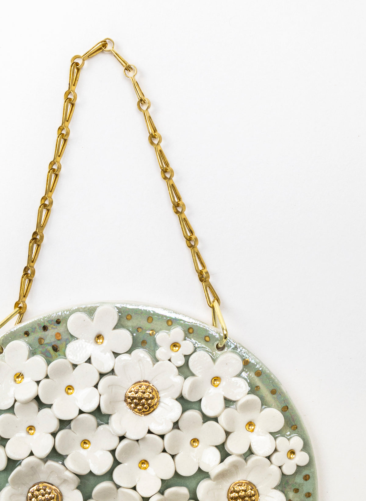 Floral Wall Plate on Chain