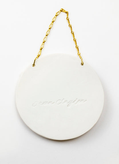 Floral Wall Plate on Chain
