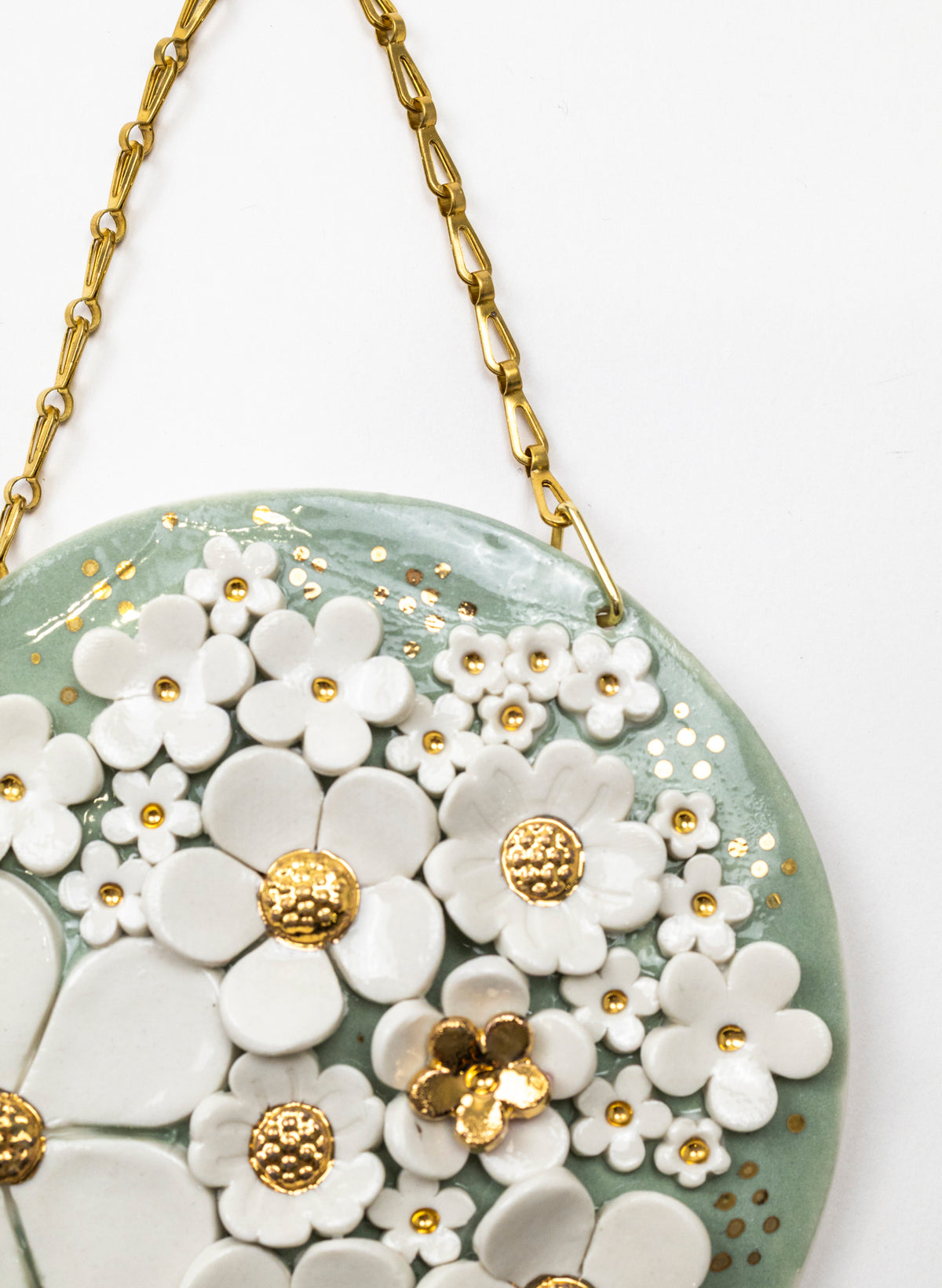 Floral Wall Plate on Chain