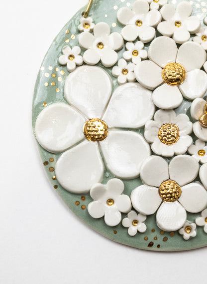 Floral Wall Plate on Chain